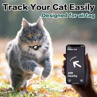 Airtag Cat Collar Breakaway, Reflective Kitten Collar with Apple Air Tag Holder and Bell for Girl Boy Cats, 0.4 Inches in Width and Lightweight(Black) - Voxly3d