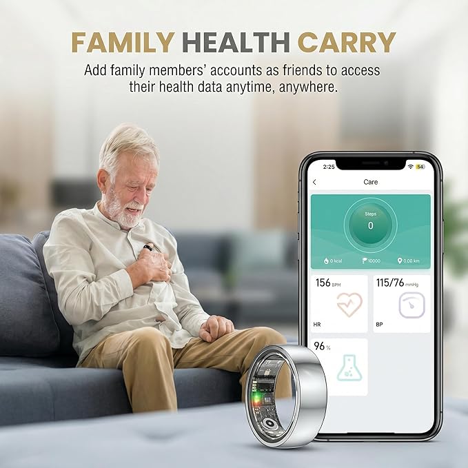 Yuga Smart Ring Health Tracker - Fitness Ring with 24/7 Health Monitoring, Sleep Tracker Ring, 5ATM Waterproof Smart Ring for Men Women - Voxly3d