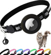 Airtag Cat Collar Breakaway, Reflective Kitten Collar with Apple Air Tag Holder and Bell for Girl Boy Cats, 0.4 Inches in Width and Lightweight(Black) - Voxly3d