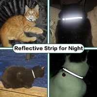 Airtag Cat Collar Breakaway, Reflective Kitten Collar with Apple Air Tag Holder and Bell for Girl Boy Cats, 0.4 Inches in Width and Lightweight(Black) - Voxly3d