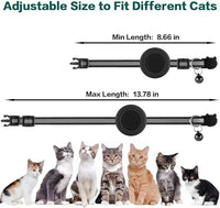 Airtag Cat Collar Breakaway, Reflective Kitten Collar with Apple Air Tag Holder and Bell for Girl Boy Cats, 0.4 Inches in Width and Lightweight(Black) - Voxly3d