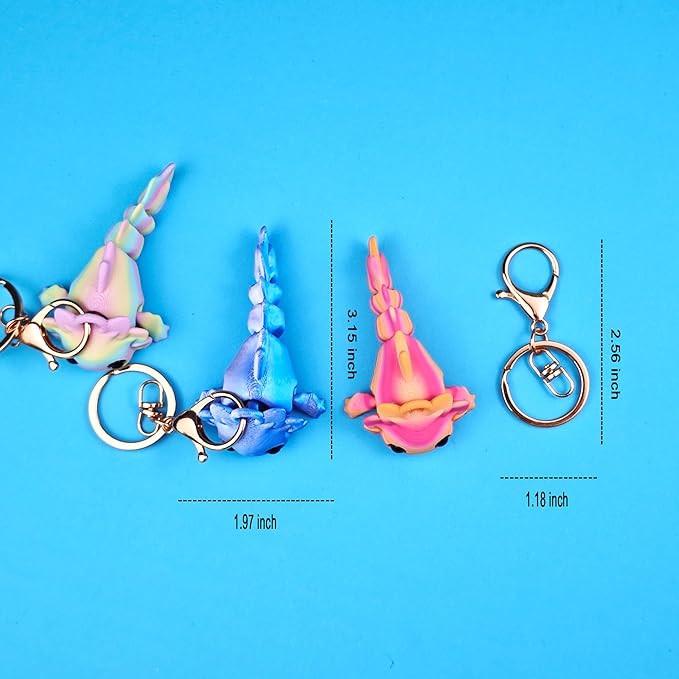 3D Printed Articulating Axolotl key-chain Cute Axolotl Axolotlm Keychains Flexible Funny Gifts for Women Men - Voxly3d