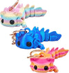 3D Printed Articulating Axolotl key-chain Cute Axolotl Axolotlm Keychains Flexible Funny Gifts for Women Men - Voxly3d